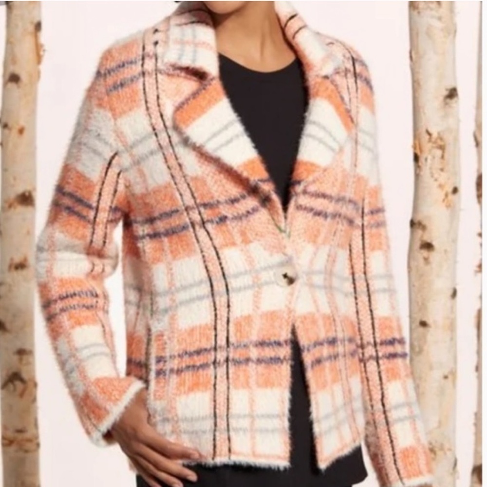 Soft Surroundings Briony Plaid Sweater Jacket